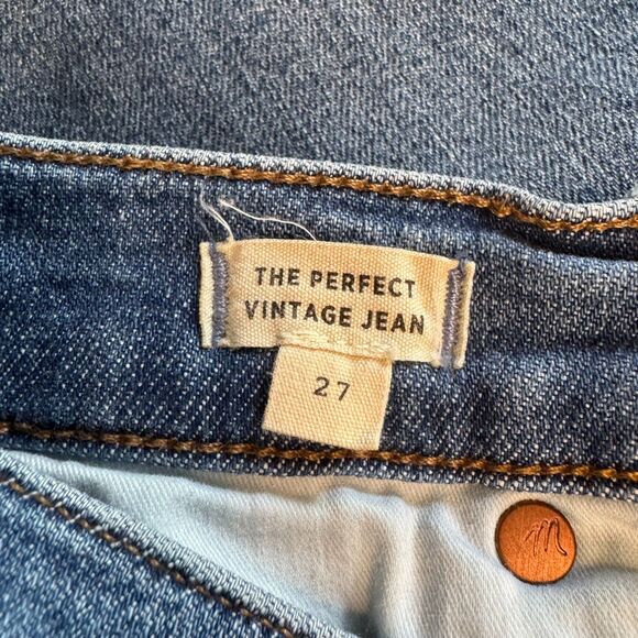 MADEWELL women's size 27 The Perfect Vintage finney wash high rise tapered Jeans - Picture 14 of 16